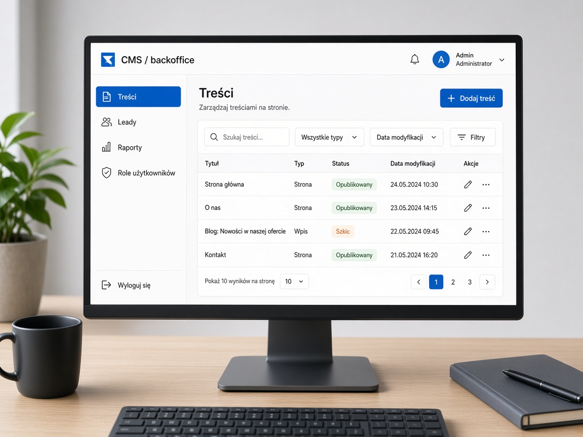 CMS / backoffice dla firmy usługowej